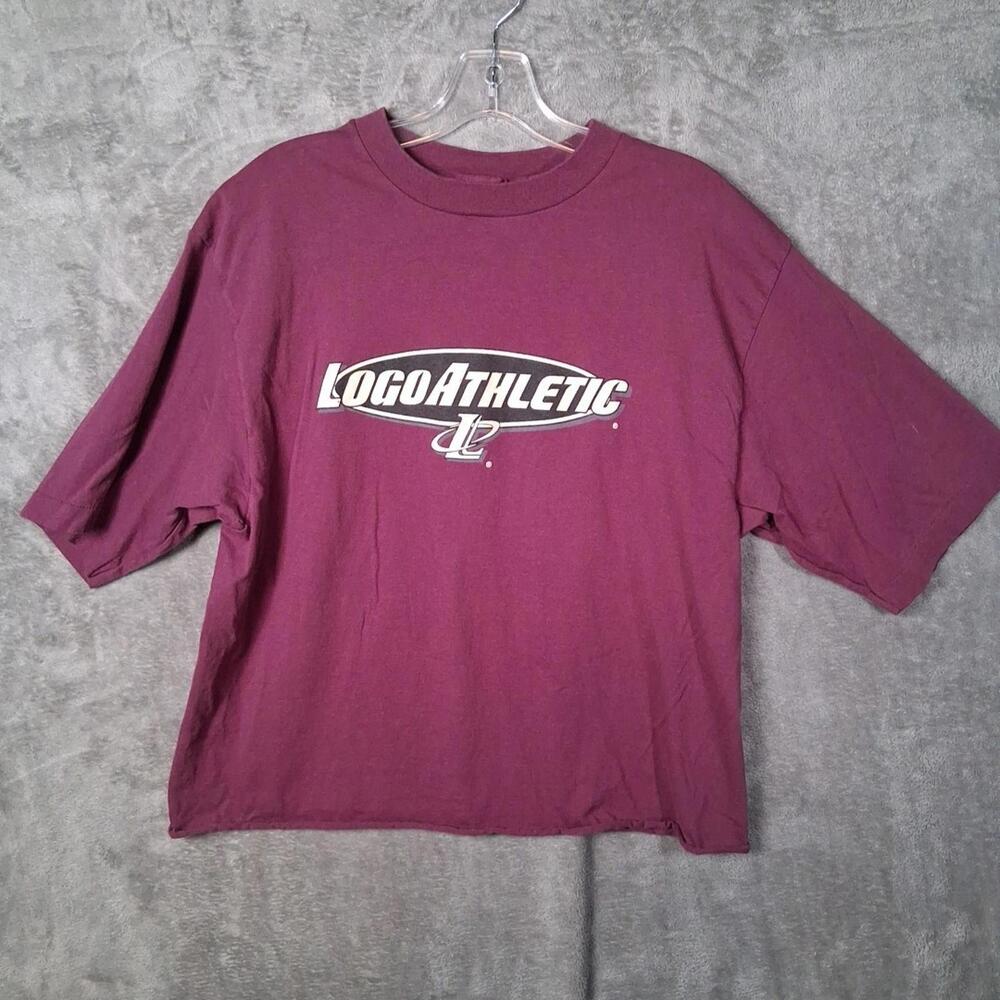 Vtg‎ Competitor T Shirt Mens XLT Cropped Maroon Made In USA Single Stitch
